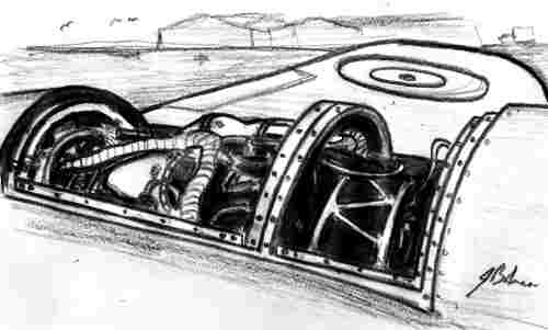 Sketch of a Meteor F8 Jet Aircraft