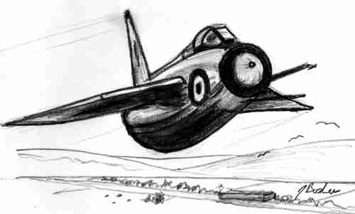 Sketch of a Lightning Jet Aircraft