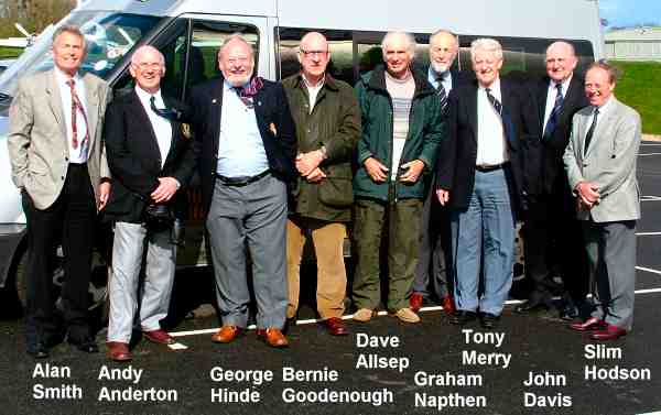 74th Entry members at the reunion. Nine men standing in a line.